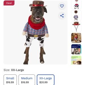 Cowboy Dog Costume with Plaid Shirt